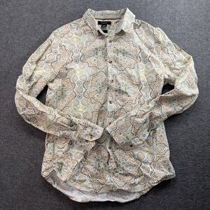 Structure brand slim-fit button-down shirt Linen Cotton Blend Medium